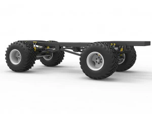 Chassis of vintage monster truck 1 Scale 1 to 25 3D Print Model