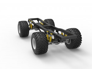Chassis of vintage monster truck 1 Scale 1 to 25 3D प्रिंट मॉडल