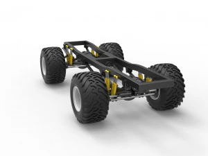 Chassis of vintage monster truck 1 Scale 1 to 25 3D Print Model