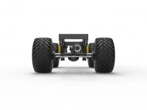 Chassis of vintage monster truck 1 Scale 1 to 25 3D Print Model