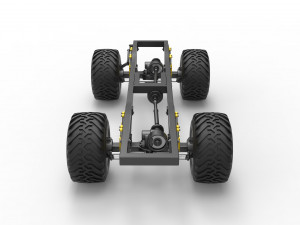 Chassis of vintage monster truck 1 Scale 1 to 25 3D प्रिंट मॉडल