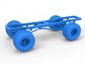 Chassis of vintage monster truck 1 Scale 1 to 25 3D Print Model