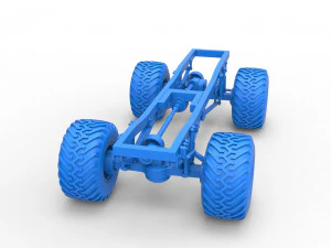 Chassis of vintage monster truck 1 Scale 1 to 25 3D Print Model
