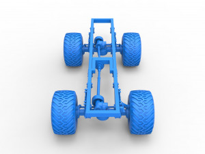 Chassis of vintage monster truck 1 Scale 1 to 25 3D प्रिंट मॉडल