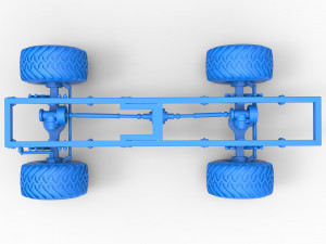 Chassis of vintage monster truck 1 Scale 1 to 25 3D प्रिंट मॉडल