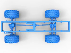 Chassis of vintage monster truck 1 Scale 1 to 25 3D Print Model