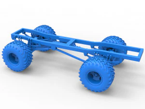 Chassis of vintage monster truck 1 Scale 1 to 25 3D Print Model