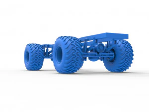 Chassis of vintage monster truck 1 Scale 1 to 25 3D Print Model