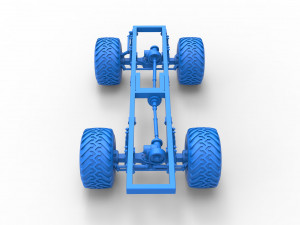 Chassis of vintage monster truck 1 Scale 1 to 25 3D प्रिंट मॉडल
