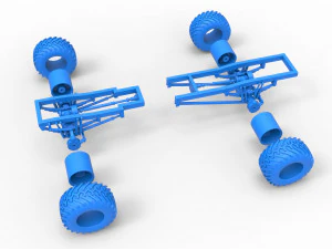 Chassis of vintage monster truck 1 Scale 1 to 25 3D Print Model
