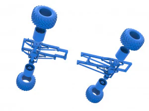 Chassis of vintage monster truck 1 Scale 1 to 25 3D Print Model