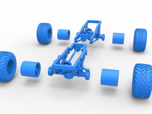 Chassis of vintage monster truck 1 Scale 1 to 25 3D प्रिंट मॉडल