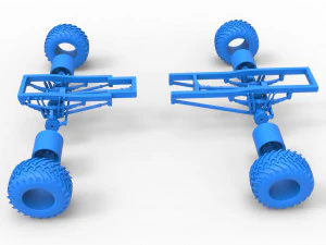 Chassis of vintage monster truck 1 Scale 1 to 25 3D Print Model