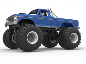 Vintage Monster Truck Scale 1 to 25 3D Print Model