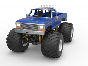 Vintage Monster Truck Scale 1 to 25 Modelo de Impressão 3D