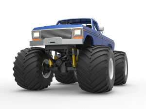 Vintage Monster Truck Scale 1 to 25 3D Print Model