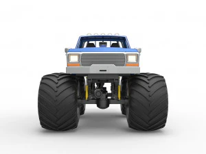 Vintage Monster Truck Scale 1 to 25 3D Print Model