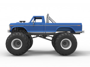 Vintage Monster Truck Scale 1 to 25 Modelo de Impressão 3D