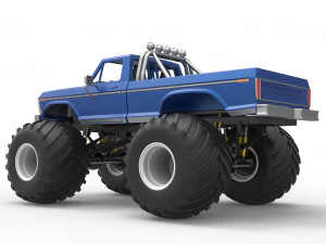 Vintage Monster Truck Scale 1 to 25 3D Print Model