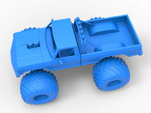 Vintage Monster Truck Scale 1 to 25 3D Print Model