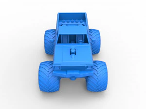 Vintage Monster Truck Scale 1 to 25 3D Print Model