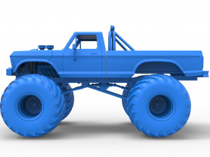 Vintage Monster Truck Scale 1 to 25 Modelo de Impressão 3D