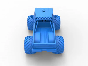 Vintage Monster Truck Scale 1 to 25 3D Print Model