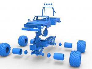 Vintage Monster Truck Scale 1 to 25 Modelo de Impressão 3D