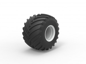 Wheel from vintage monster truck Scale 1 to 25 3D-printmodel