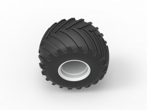 Wheel from vintage monster truck Scale 1 to 25 3D-printmodel