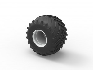 Wheel from vintage monster truck Scale 1 to 25 3D-printmodel