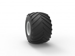 Wheel from vintage monster truck Scale 1 to 25 3D-printmodel
