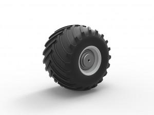 Wheel from vintage monster truck Scale 1 to 25 3D-printmodel