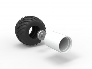 Wheel from vintage monster truck Scale 1 to 25 3D-printmodel