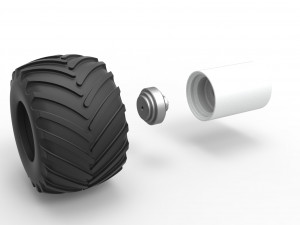 Wheel from vintage monster truck Scale 1 to 25 3D-printmodel