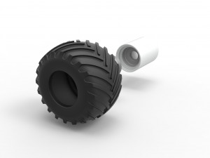 Wheel from vintage monster truck Scale 1 to 25 3D-printmodel