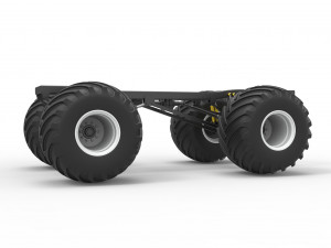 Chassis of vintage monster truck Scale 1 to 25 3Dプリントモデル