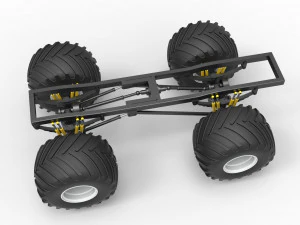 Telaio del monster truck vintage Scala da 1 a 25 Modello di stampa 3D