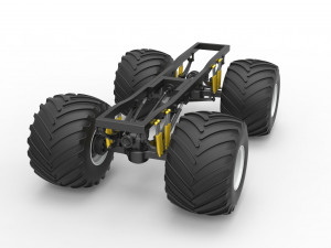 Chassis of vintage monster truck Scale 1 to 25 3Dプリントモデル