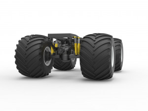 Chassis of vintage monster truck Scale 1 to 25 3Dプリントモデル