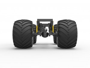 Chassis of vintage monster truck Scale 1 to 25 3Dプリントモデル