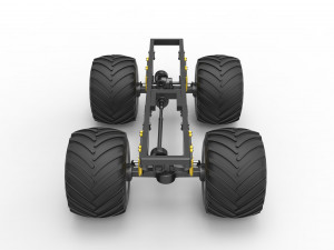 Chassis of vintage monster truck Scale 1 to 25 3Dプリントモデル