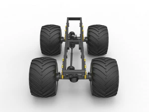 Telaio del monster truck vintage Scala da 1 a 25 Modello di stampa 3D
