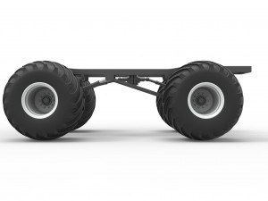 Chassis of vintage monster truck Scale 1 to 25 3Dプリントモデル