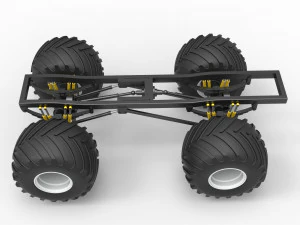 Telaio del monster truck vintage Scala da 1 a 25 Modello di stampa 3D