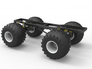 Chassis of vintage monster truck Scale 1 to 25 3Dプリントモデル