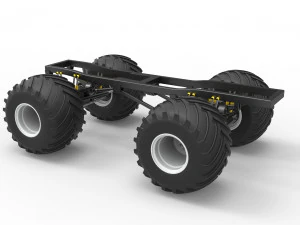 Telaio del monster truck vintage Scala da 1 a 25 Modello di stampa 3D