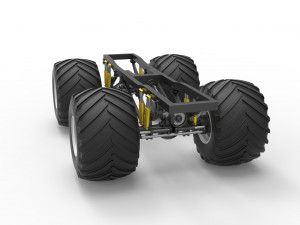 Chassis of vintage monster truck Scale 1 to 25 3Dプリントモデル