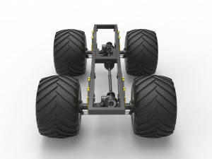 Chassis of vintage monster truck Scale 1 to 25 3Dプリントモデル