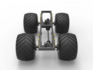 Telaio del monster truck vintage Scala da 1 a 25 Modello di stampa 3D